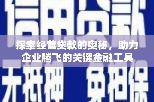 阿里探索经营贷款的奥秘，助力企业腾飞的关键金融工具