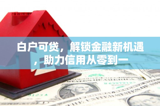 商都白户可贷，解锁金融新机遇，助力信用从零到一