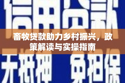 中正畜牧贷款助力乡村振兴，政策解读与实操指南