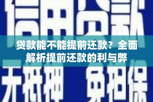 海盐贷款能不能提前还款？全面解析提前还款的利与弊