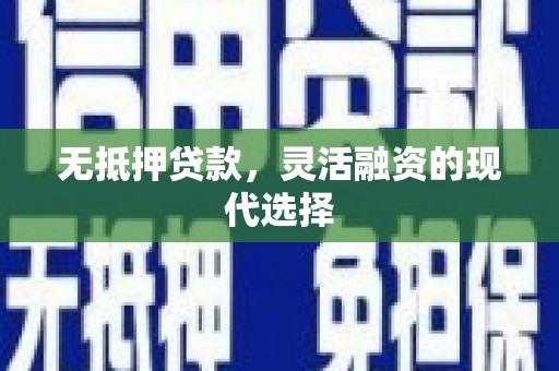 甘洛无抵押贷款，灵活融资的现代选择