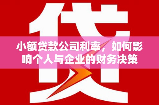 临西小额贷款公司利率，如何影响个人与企业的财务决策