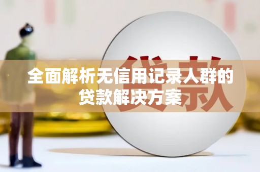 历城全面解析无信用记录人群的贷款解决方案